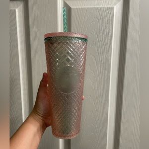 Starbucks pink and green venti